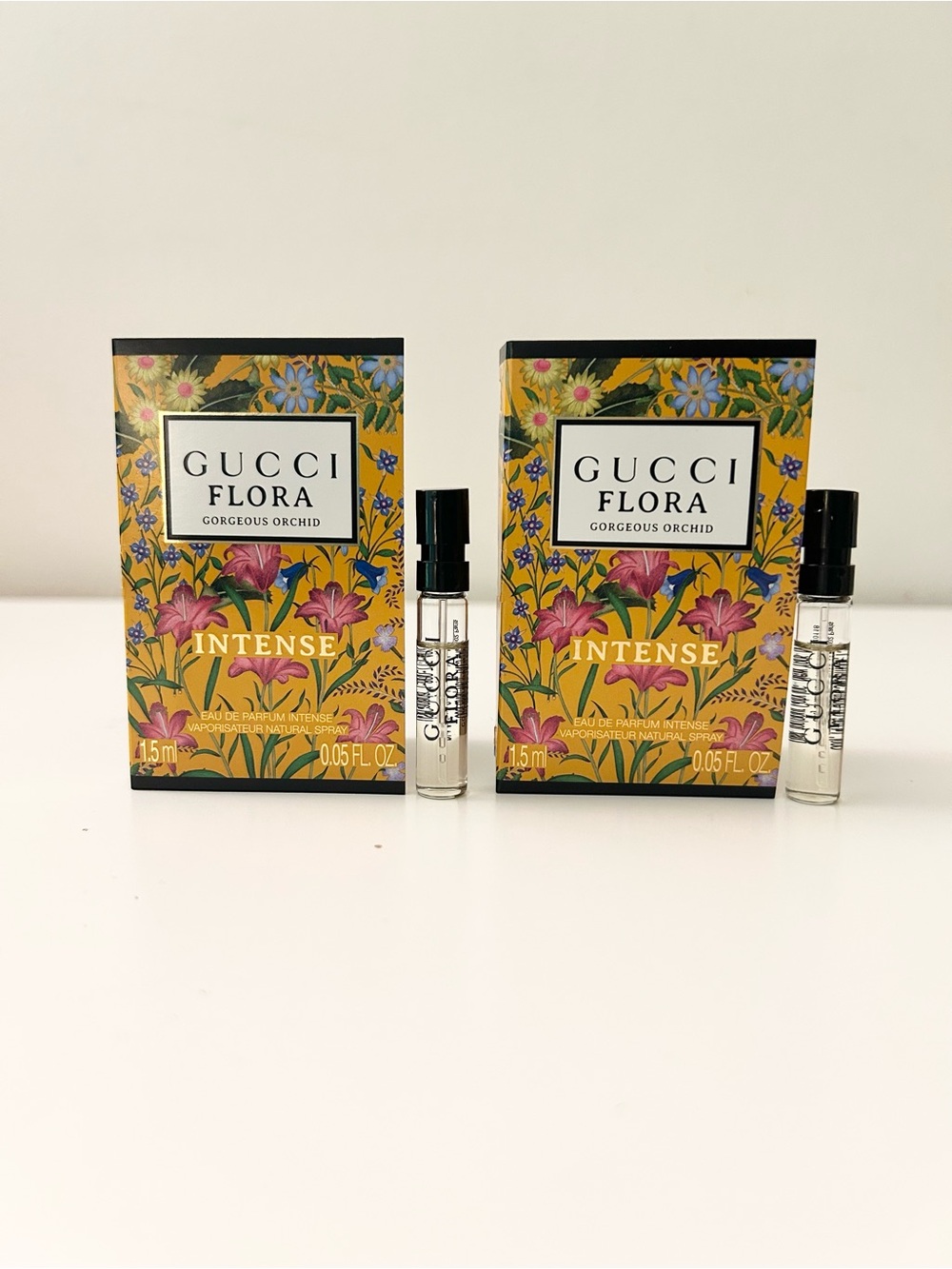 🌸GUCCI Flora Gorgeous Orchid Intense EDP Vial Spray Sample  1.5 mL x 2